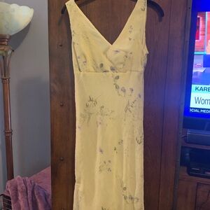 Floral Yellow Sleeveless Dress